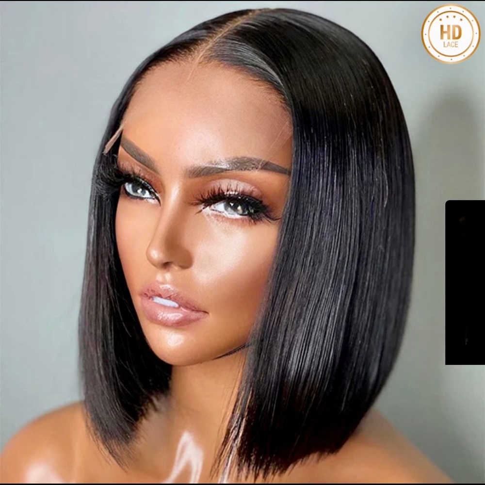 5x5 Undetectable Invisible Lace Glueless Bob Wig | Real HD Lace -Dark brown